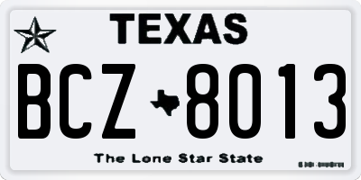 TX license plate BCZ8013