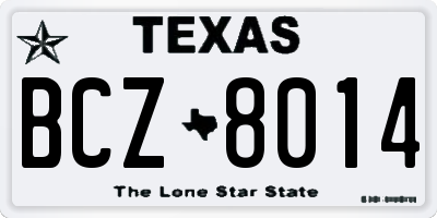 TX license plate BCZ8014