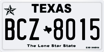 TX license plate BCZ8015