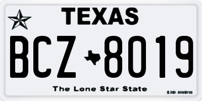 TX license plate BCZ8019