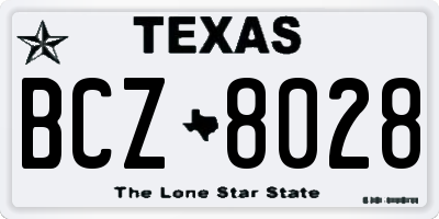 TX license plate BCZ8028