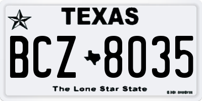 TX license plate BCZ8035