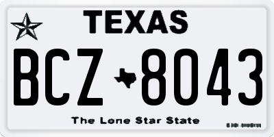 TX license plate BCZ8043