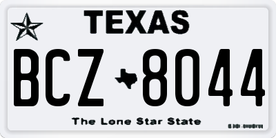 TX license plate BCZ8044
