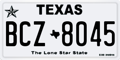 TX license plate BCZ8045