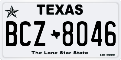 TX license plate BCZ8046