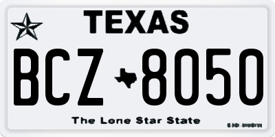 TX license plate BCZ8050