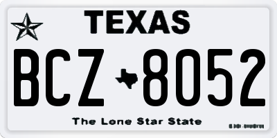 TX license plate BCZ8052