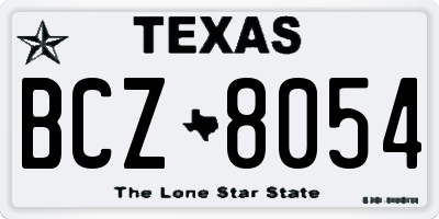 TX license plate BCZ8054