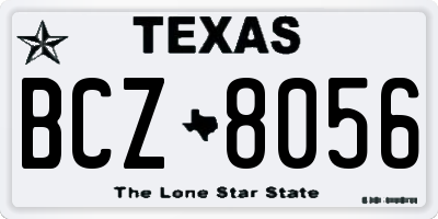 TX license plate BCZ8056
