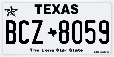 TX license plate BCZ8059