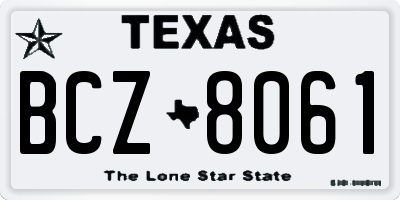 TX license plate BCZ8061