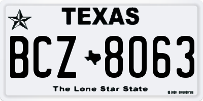 TX license plate BCZ8063