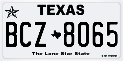 TX license plate BCZ8065