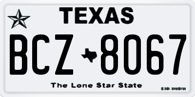 TX license plate BCZ8067