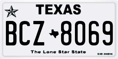 TX license plate BCZ8069