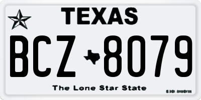 TX license plate BCZ8079