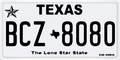 TX license plate BCZ8080