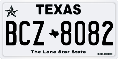 TX license plate BCZ8082