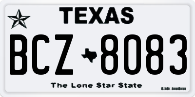 TX license plate BCZ8083