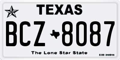TX license plate BCZ8087