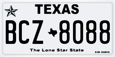 TX license plate BCZ8088