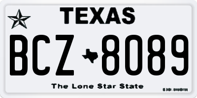TX license plate BCZ8089