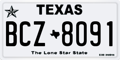 TX license plate BCZ8091