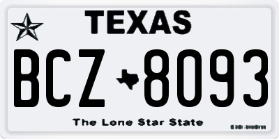 TX license plate BCZ8093
