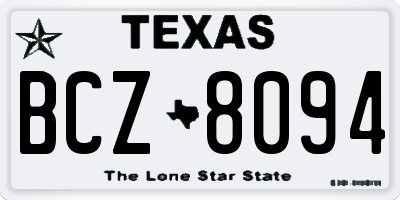 TX license plate BCZ8094