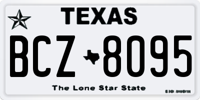 TX license plate BCZ8095