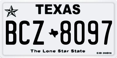TX license plate BCZ8097