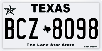 TX license plate BCZ8098