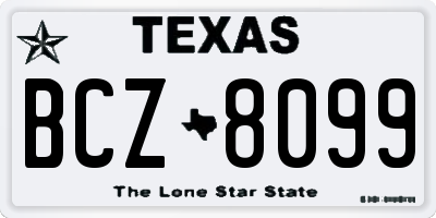 TX license plate BCZ8099