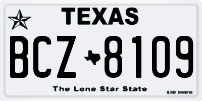 TX license plate BCZ8109