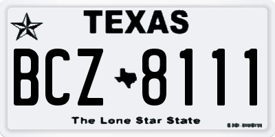 TX license plate BCZ8111