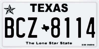 TX license plate BCZ8114