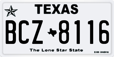 TX license plate BCZ8116