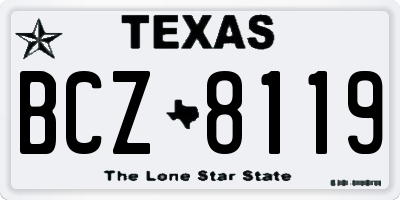 TX license plate BCZ8119