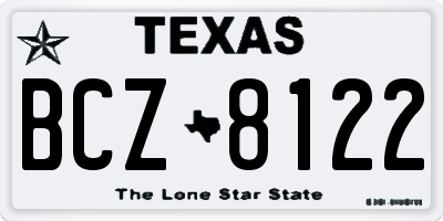 TX license plate BCZ8122