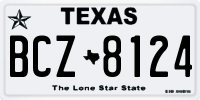 TX license plate BCZ8124