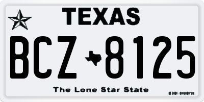 TX license plate BCZ8125