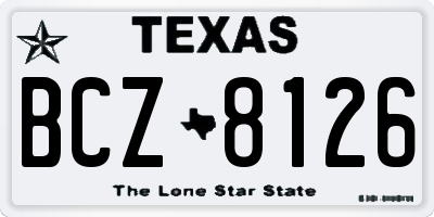 TX license plate BCZ8126