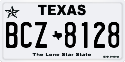 TX license plate BCZ8128