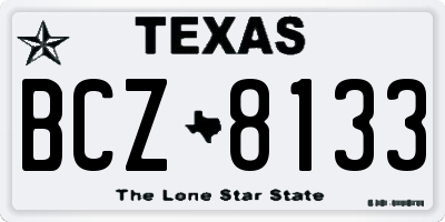 TX license plate BCZ8133