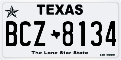 TX license plate BCZ8134