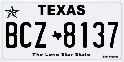 TX license plate BCZ8137