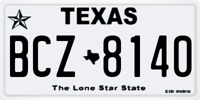 TX license plate BCZ8140