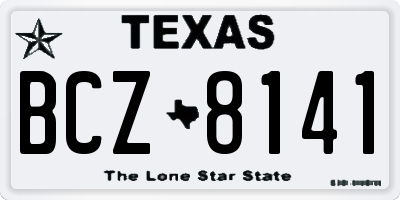 TX license plate BCZ8141