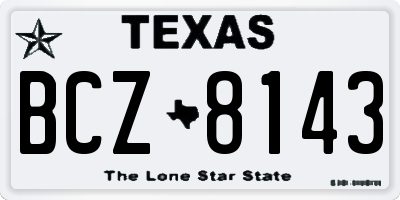TX license plate BCZ8143
